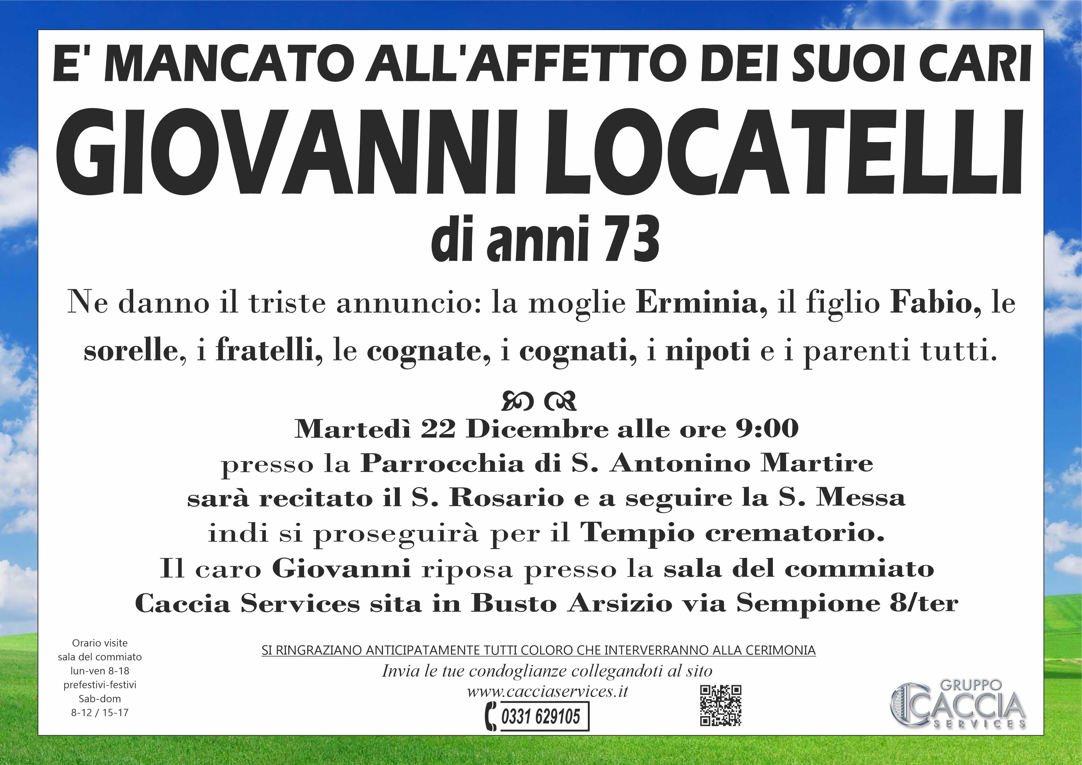 il portale dedicato ai necrologi LOCATELLI